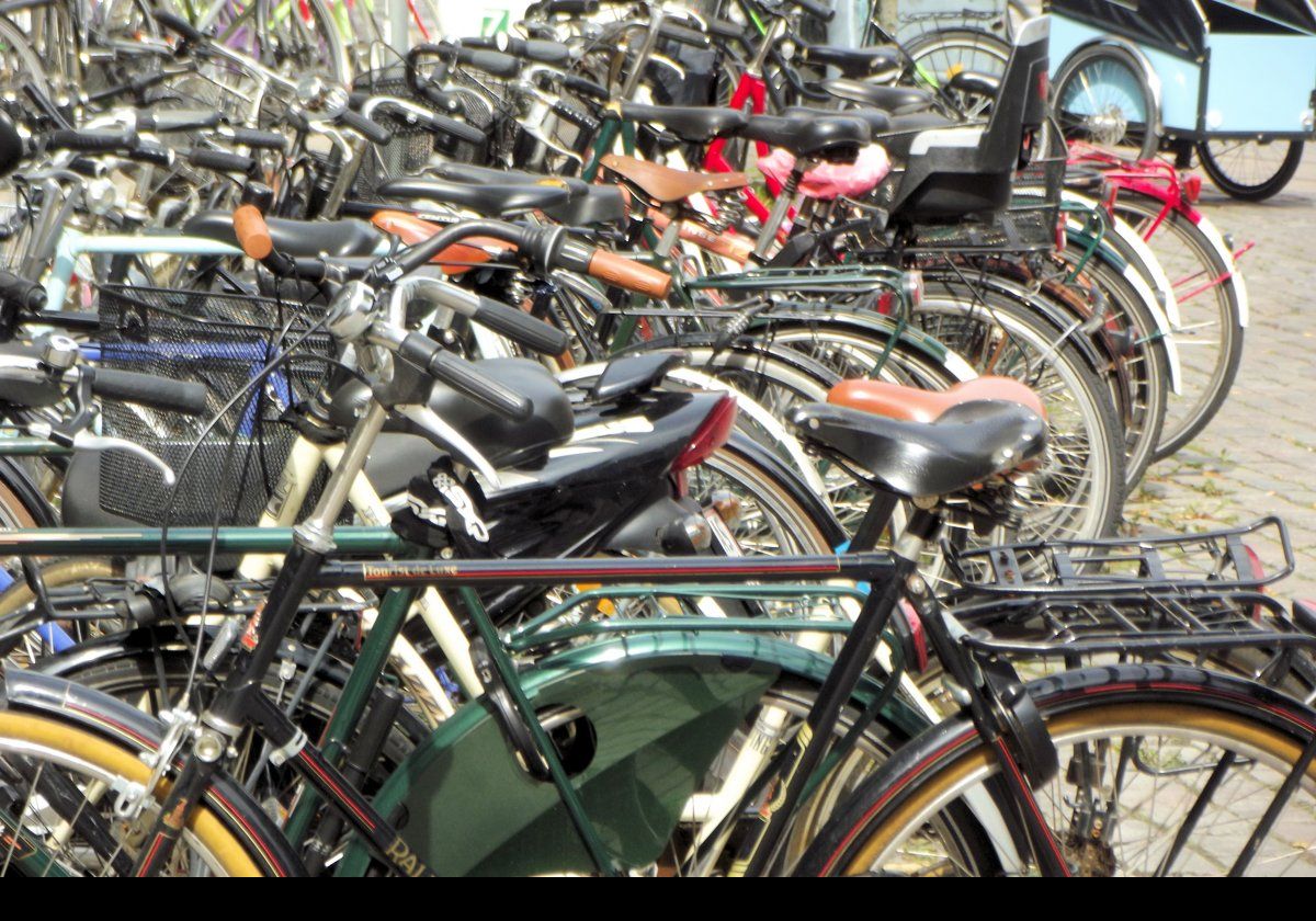 Wall to wall bicycles almost everywhere you go in Copenhagen!