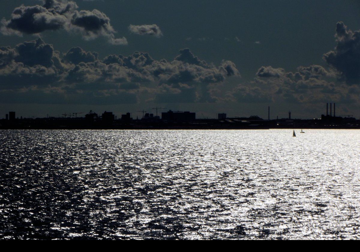 The copenhagen skyline in the evening as we set sail for Norway.