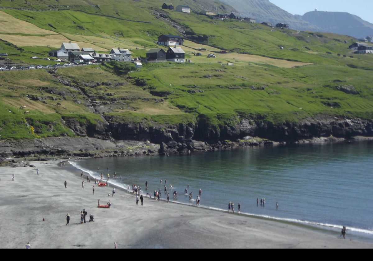 The beach at Leynar. The coach was unable to get down the road to the woodcarver,so we had to walk. Not so good for the many older people on the tour who could not make it.