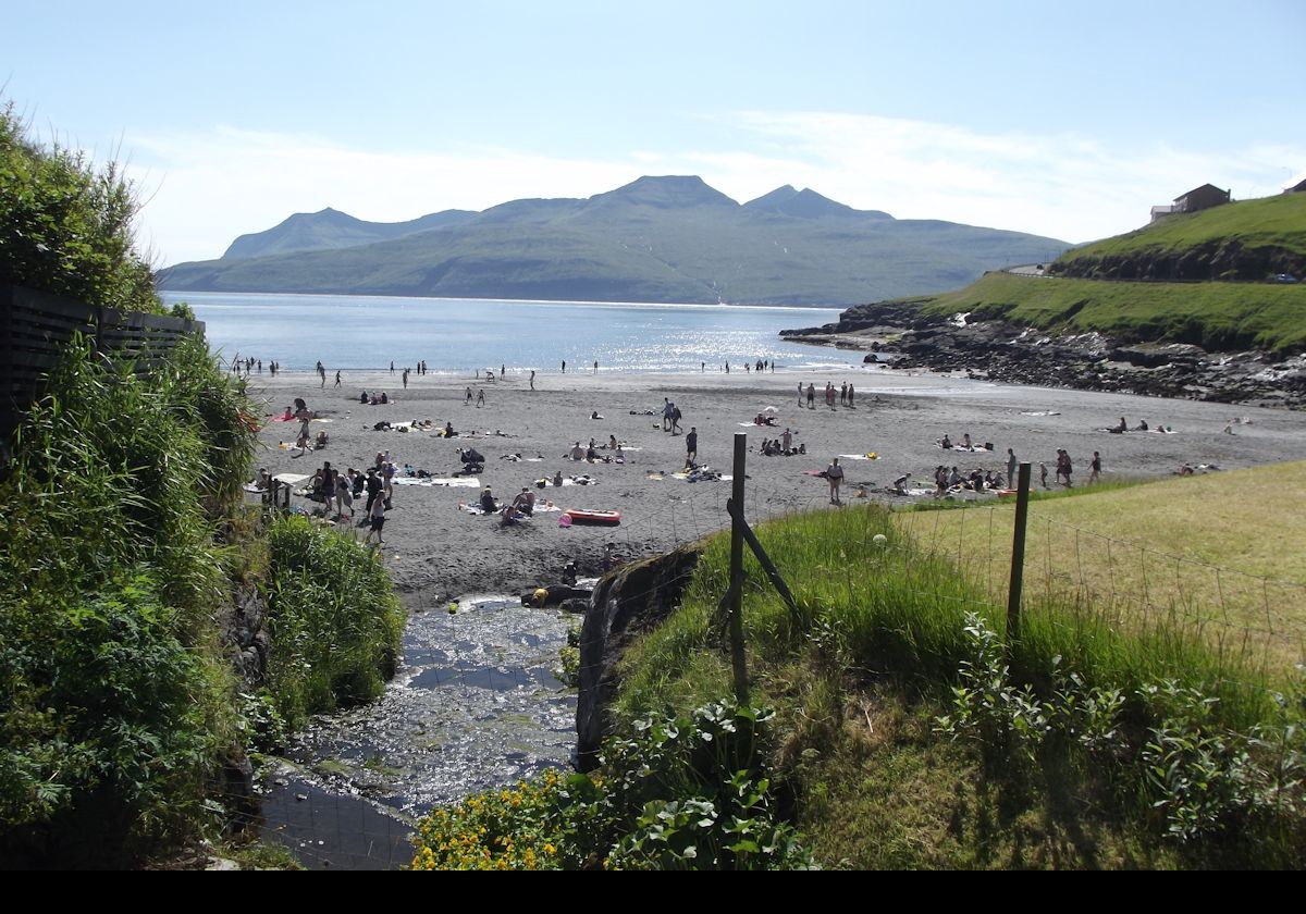 View of the beach from his garden.