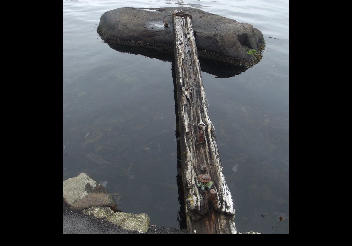 A very early ship's mooring in the harbor; not sure of the date.