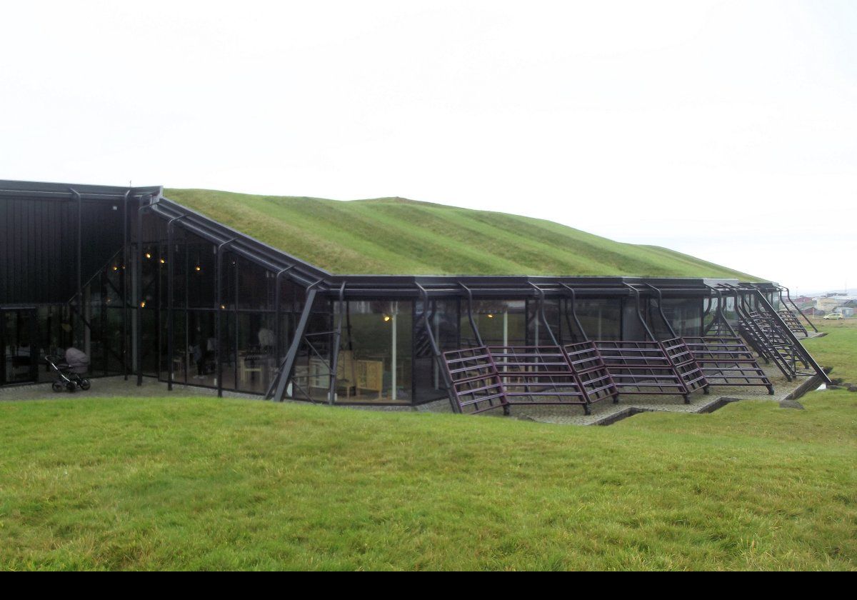The roof comprises about 2,000 square meters (21,500 square feet) of turf.  