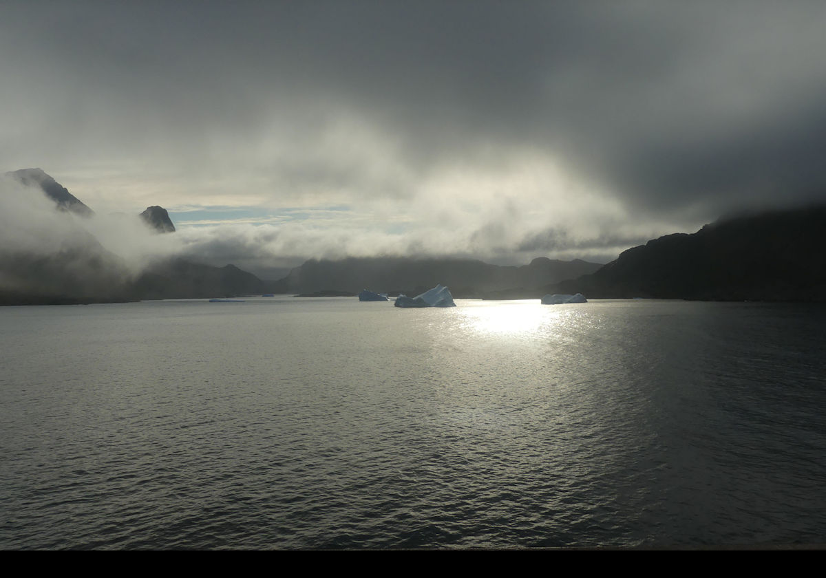 Heading out of Prins Christian Sund and heading to our next stop on Nanortalik.