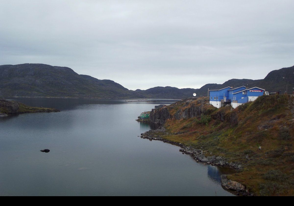 The blue building is Bruseneeraq, a small supermarket where we bought the best Danish pastries we had ever eaten. Exquisite!