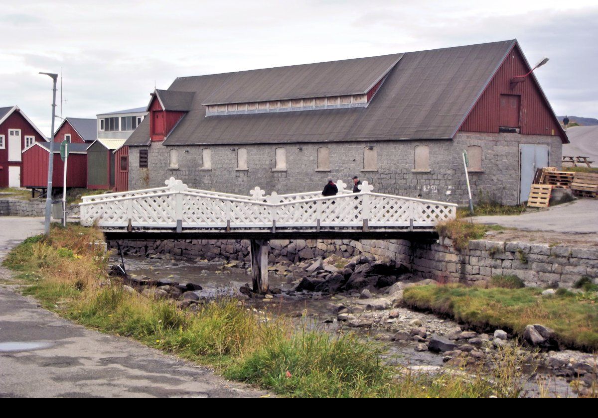 Local boys often catch salmon under this bridge in the center of town.