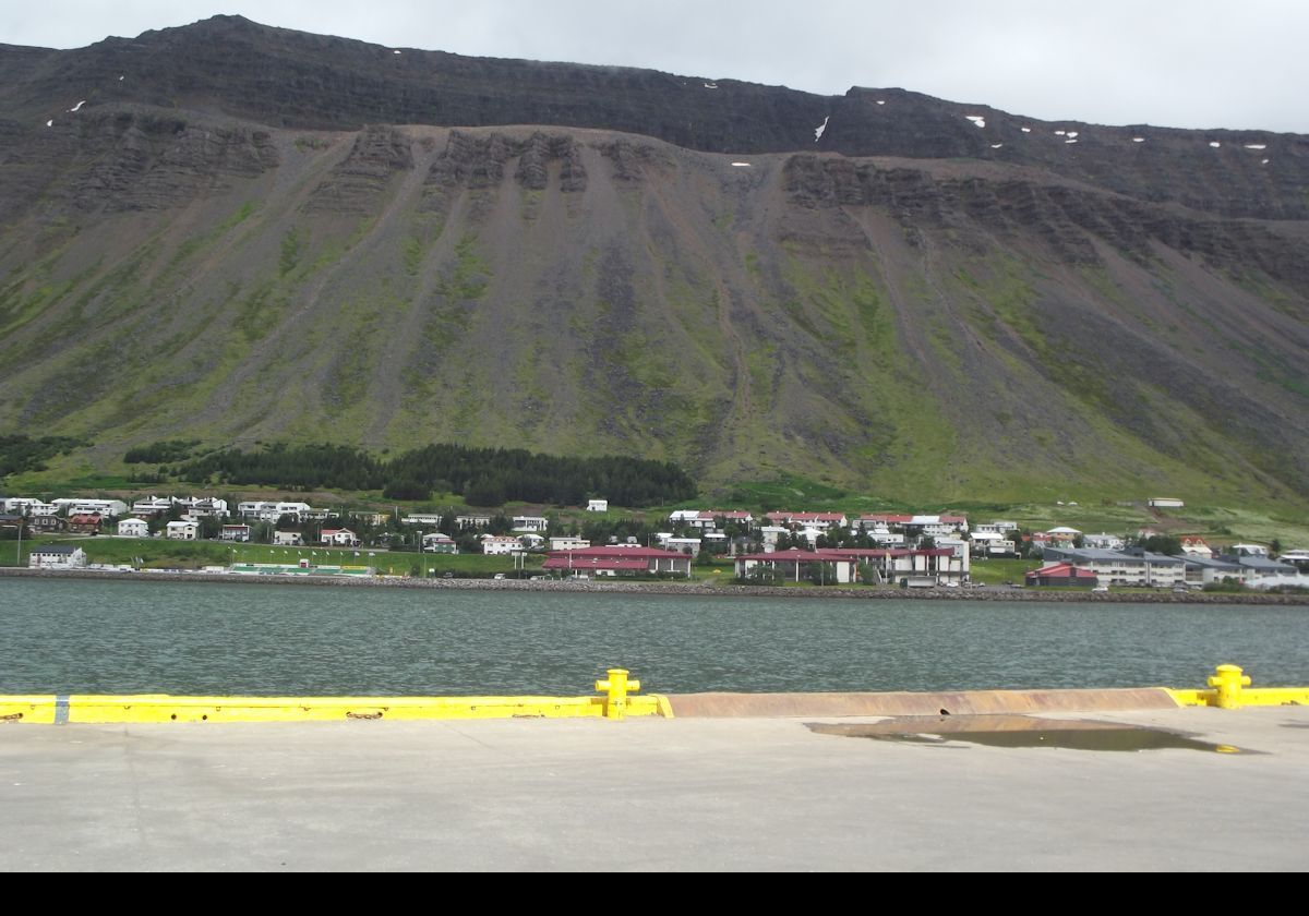 Looking from the docks towards the town.