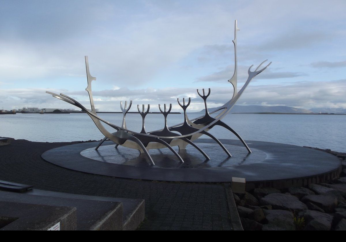 Sun Voyager, or Sólfar, is sculpture by Jón Gunnar Árnason located on the coast off Sæbraut. The idea was to have a statue to commemorate the 200th anniversary of the establishment of the city of Reykjavík.