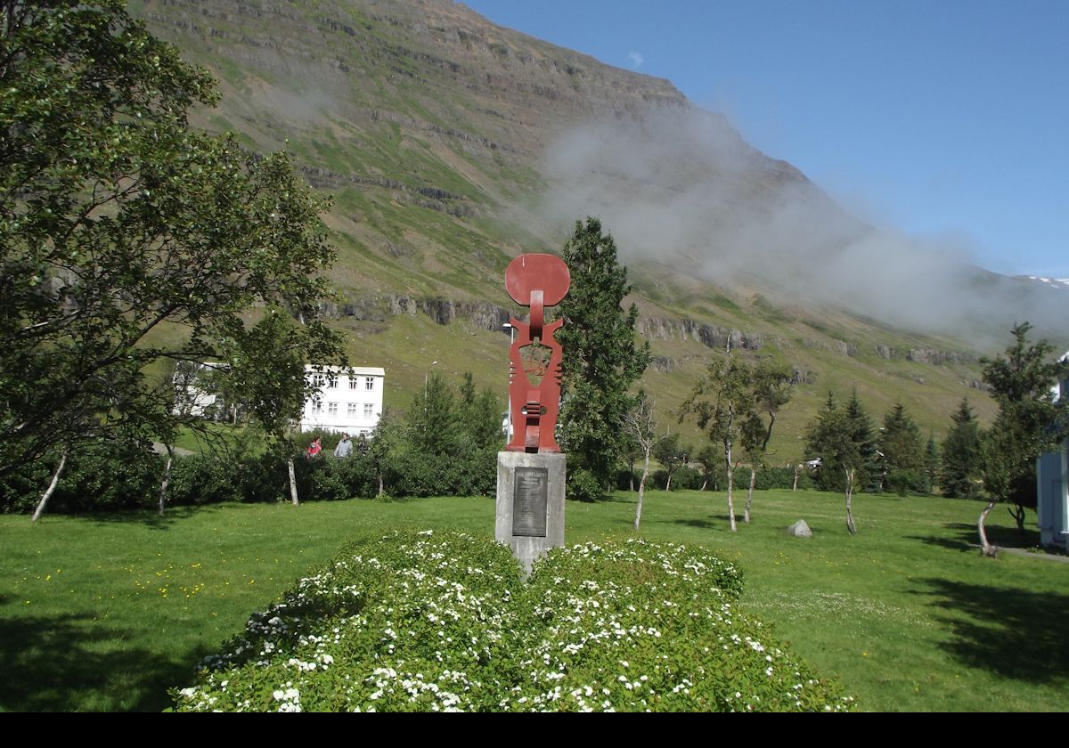 Next to the Blue Church there is a sculpture that I believe commemorates the 24 people who were killed by an avalanche in 1885 when a number of houses slid into the fjord.