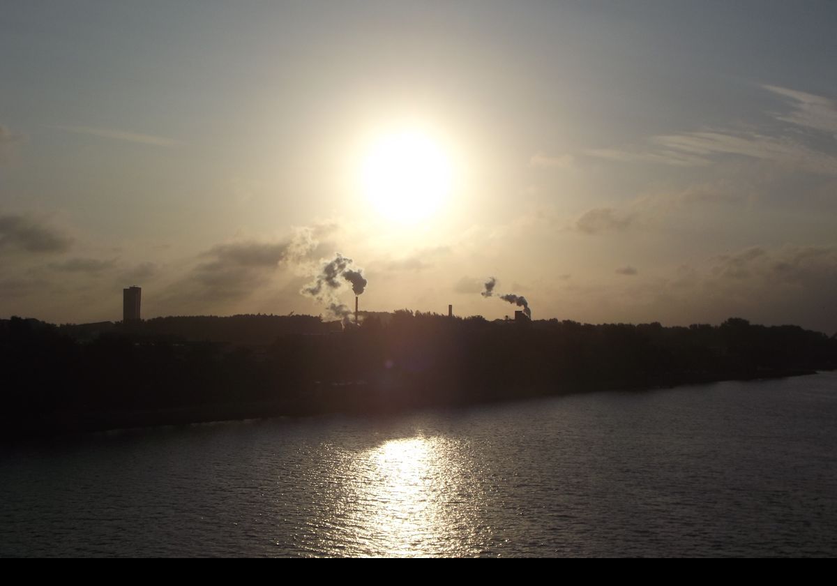 Sunrise on the industrial outskirts of Amsterdam as we came into port. We had no time to explore the city as we had to catch a mid-morning flight back to New York.