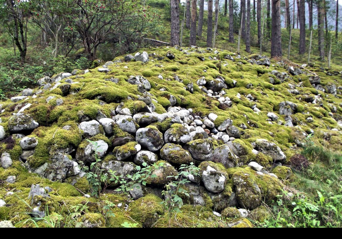 We encountered this strange collection of rocks and boulders that were probably left behind by a glacier in the distant past.