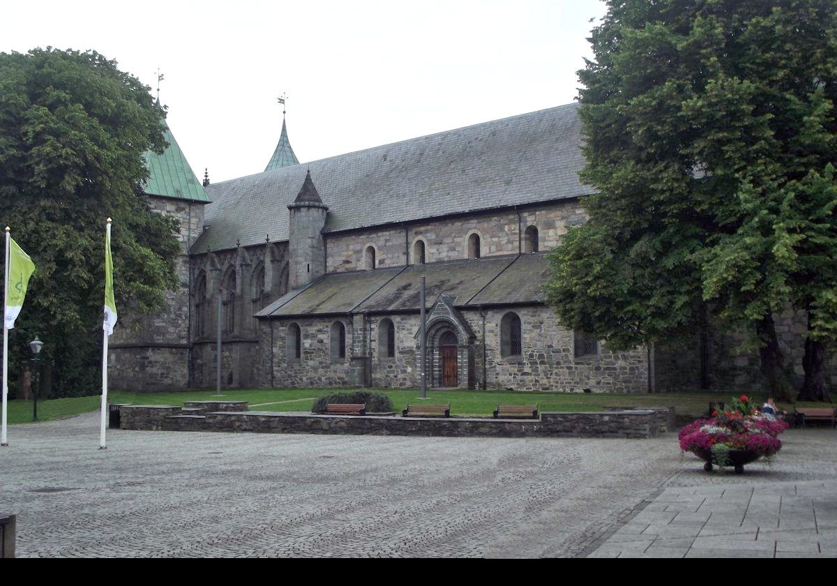 The first Bishop of Stavanger was Bishop Reginald, a Benedictine monk who probably came from Winchester in Hampshire, England. The Cathedral is also known as St. Svithun's Cathedral after a 9th century bishop from Winchester who was canonized St Swithin in around 931.