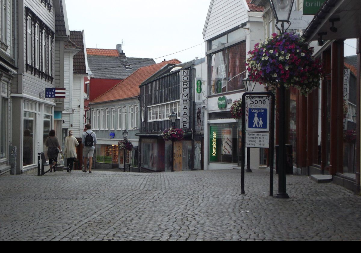 Strolling through the near empty streets.  One can certainly tell it is a Sunday!