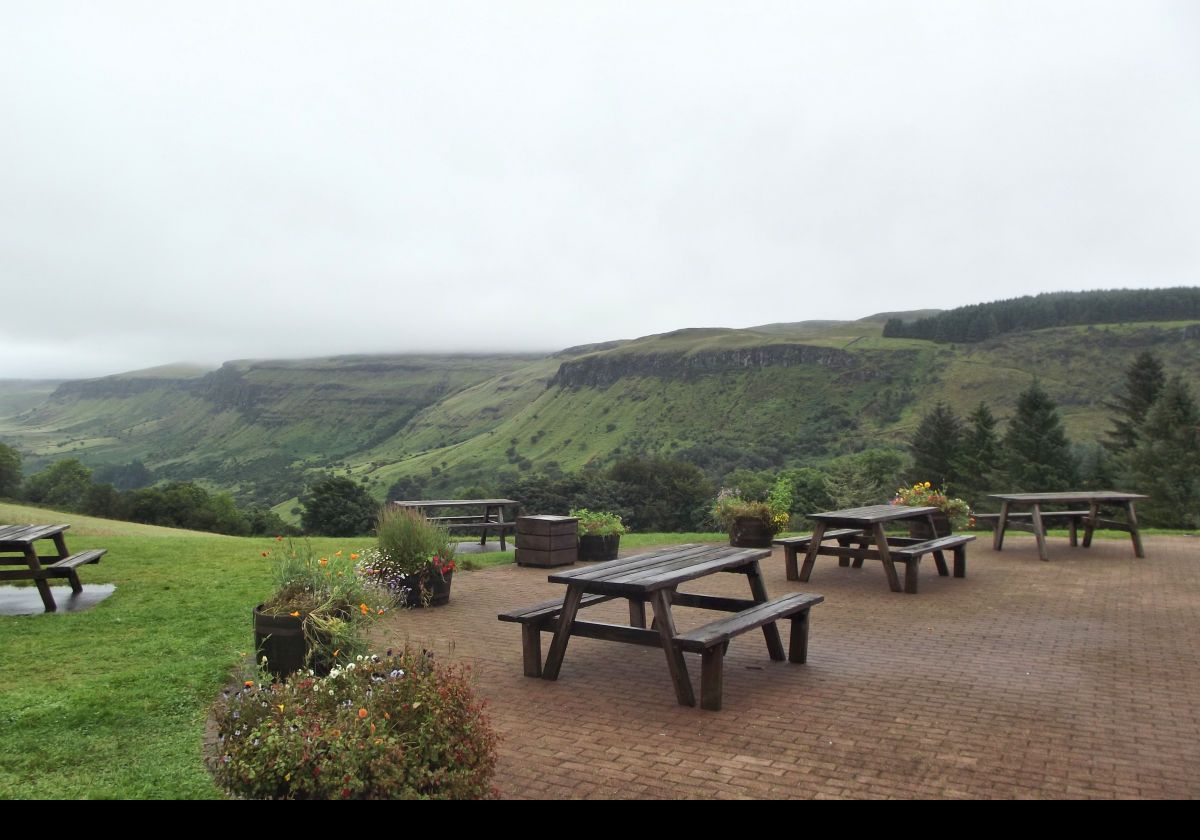 A view of Glanariff from the terrace of the Glenariff Tea Rooms.