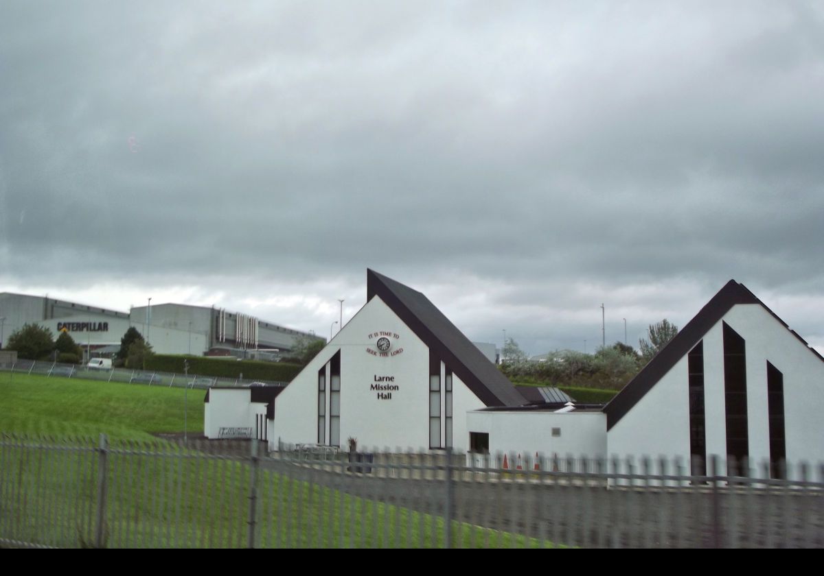 The Larne Mission Hall is a church in Larne, in County Antrim about 38 km (24 miles) north of Belfast in Northern Ireland.