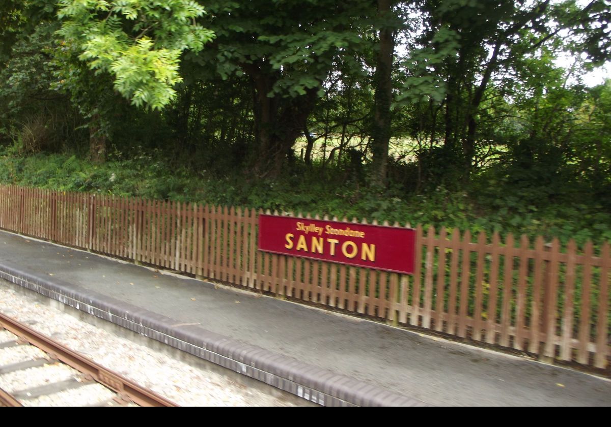 Here we are in Santon railway station the second stop from Douglas on the way to Castletown.