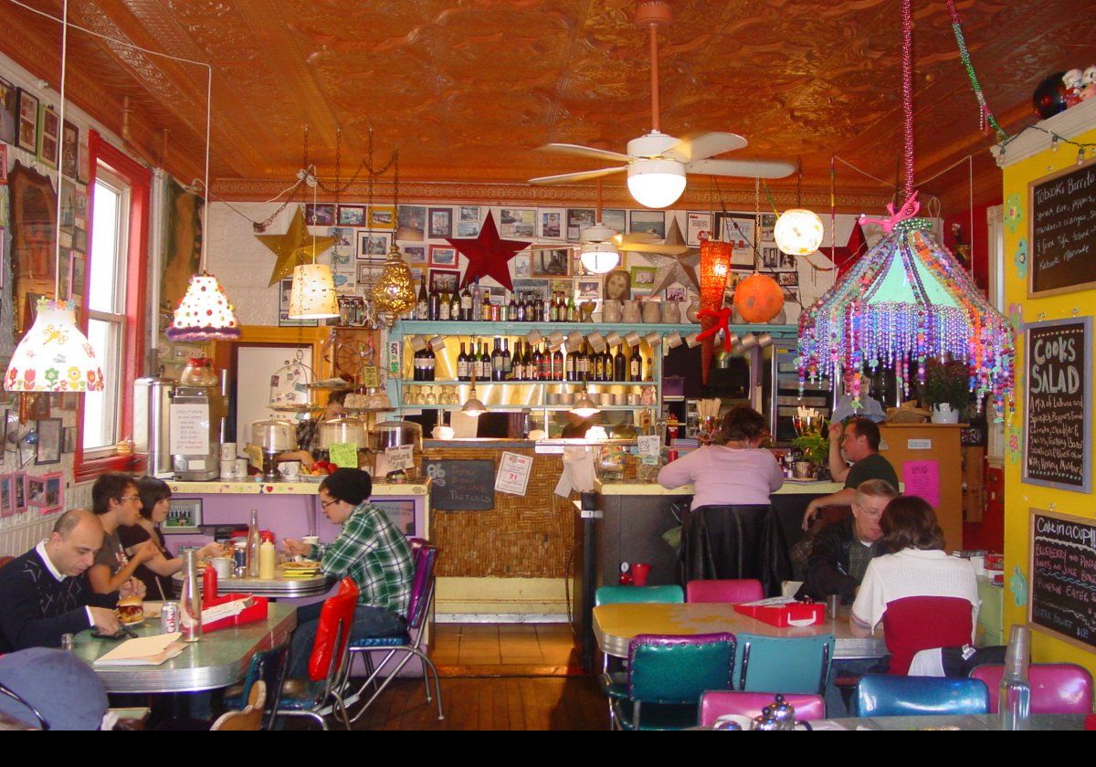 The interior of Silly's restaurant.