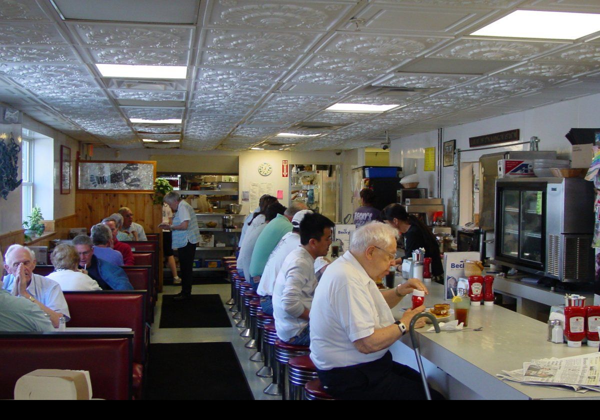 inside view of Becky's Diner.