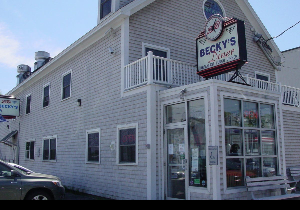 Outside view of Becky's Diner, a Portland institution. Good food too!