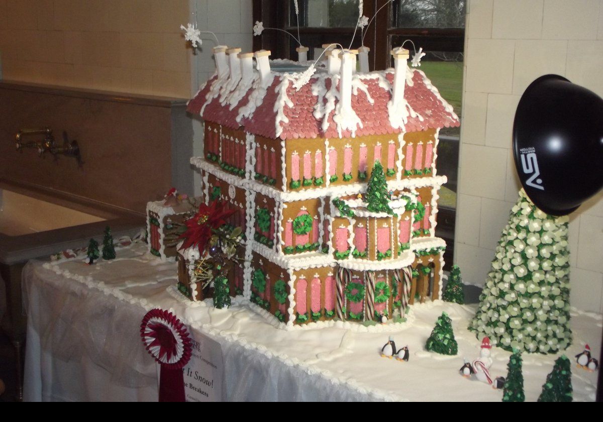 Part of a competition in Newport to build "gingerbread" versions of the mansions.  This is the model of the Breakers.  