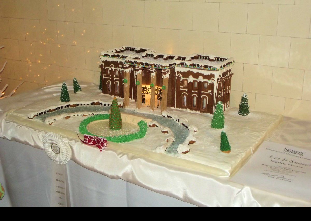 Part of a competition in Newport to build "gingerbread" versions of the mansions.  This is the model of the Marble House.  