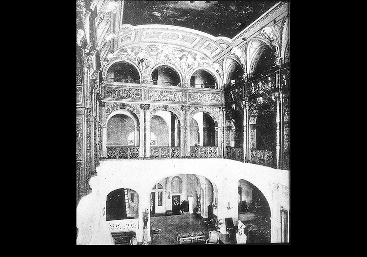 An early picture of the main hall of Ochre Court.