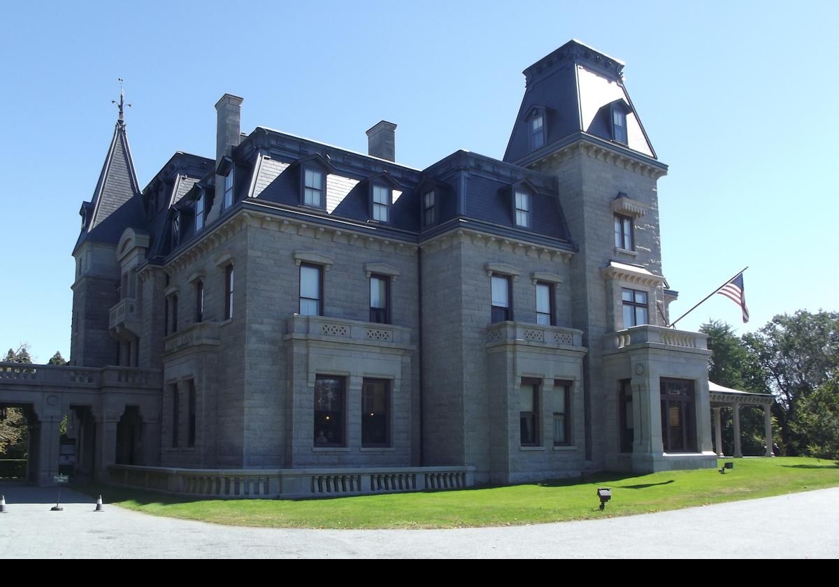 Completed in 1852 in granite, Chateau-sur-Mer was built for William Shepard Wetmore in the style of a French villa. His son, George Peabody Wetmore, inherited the house in 1862, aged 16, and by the 1870s, he had remodeled it in the Second Empire style.  One of my favorite Newport mansions.