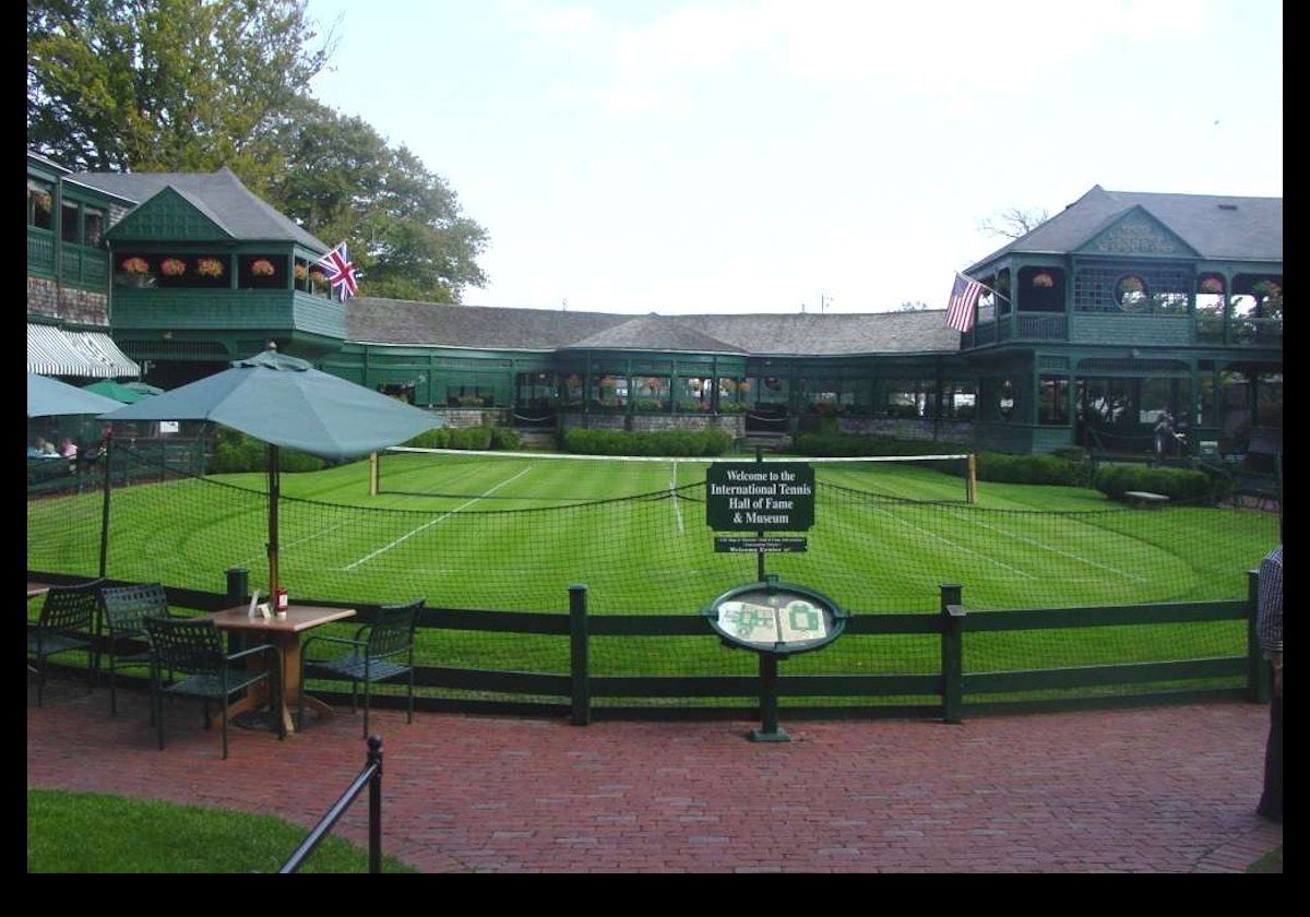 Diversions at the Casino included archery, billiards, bowling, tennis etc., as well as tea parties, plays, concerts and dancing. The Newport Casino building is now home to the International Tennis Hall of Fame. This picture was taken just inside the entrance.