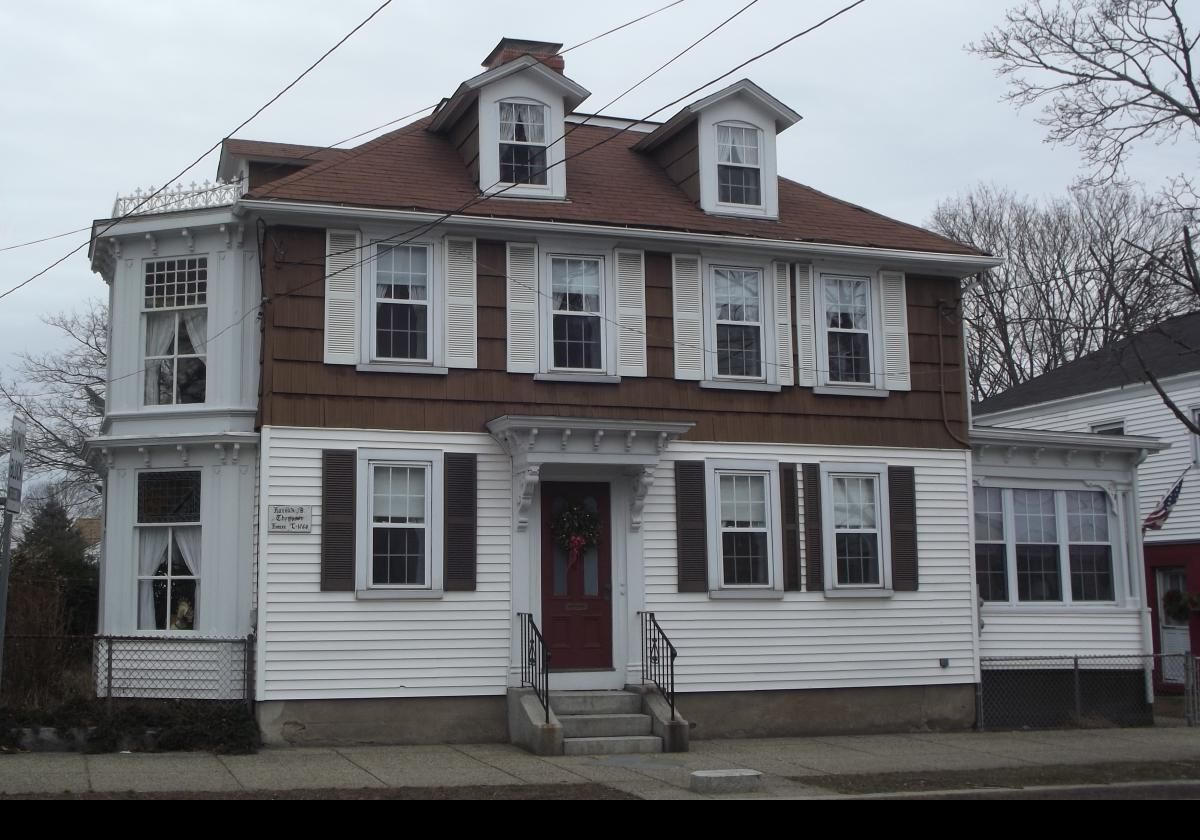 The Hannah B. Thompson House. Located next door to the library. It dates from around 1760, with modifications dating from around 1860. See the next photograph for a closeup of the plaque.