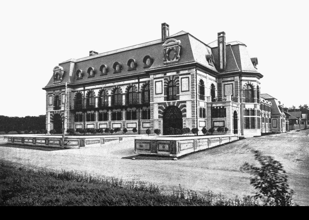 Belcourt from the corner of Ledge Road and Lakeview Avenue. Taken in 1895 soon after it was completed.