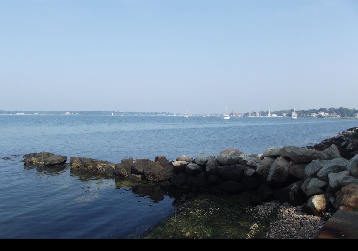 The view out over Narragansett Bay and Bristol Harbor.