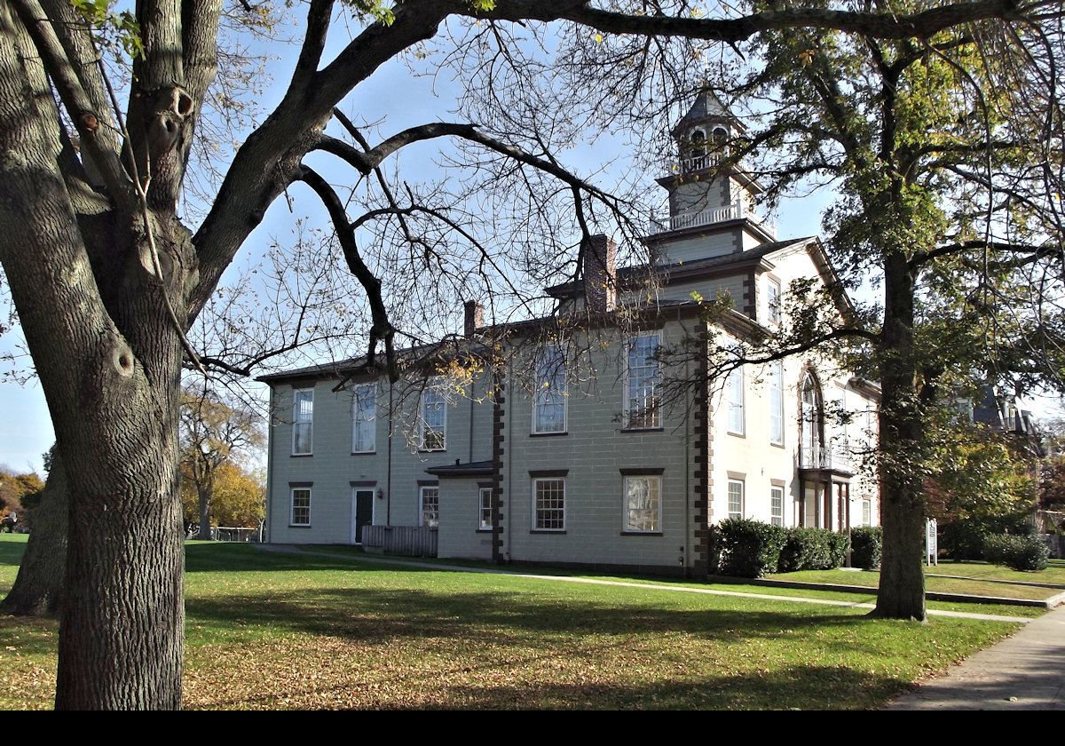 Constructed in 1816/7, the Bristol County Statehouse/Courthouse at 240 High Street was one of 5 locations for meetings of the Rhode Island House of Representatives and Senate. It then became the Bristol County Court from 1854 up to 1980. In 1997 it was purchased by the Bristol Statehouse Foundation, who have restored it.