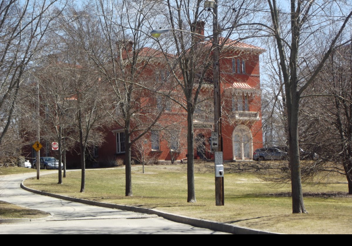 As the house was intially used as Newport's public library, it seems fitting to show the view of the house from the grounds of the new public library!