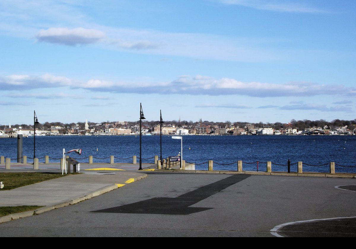 Looking across Brenton Cove & Newport Harbor from Fort Adams Drive.