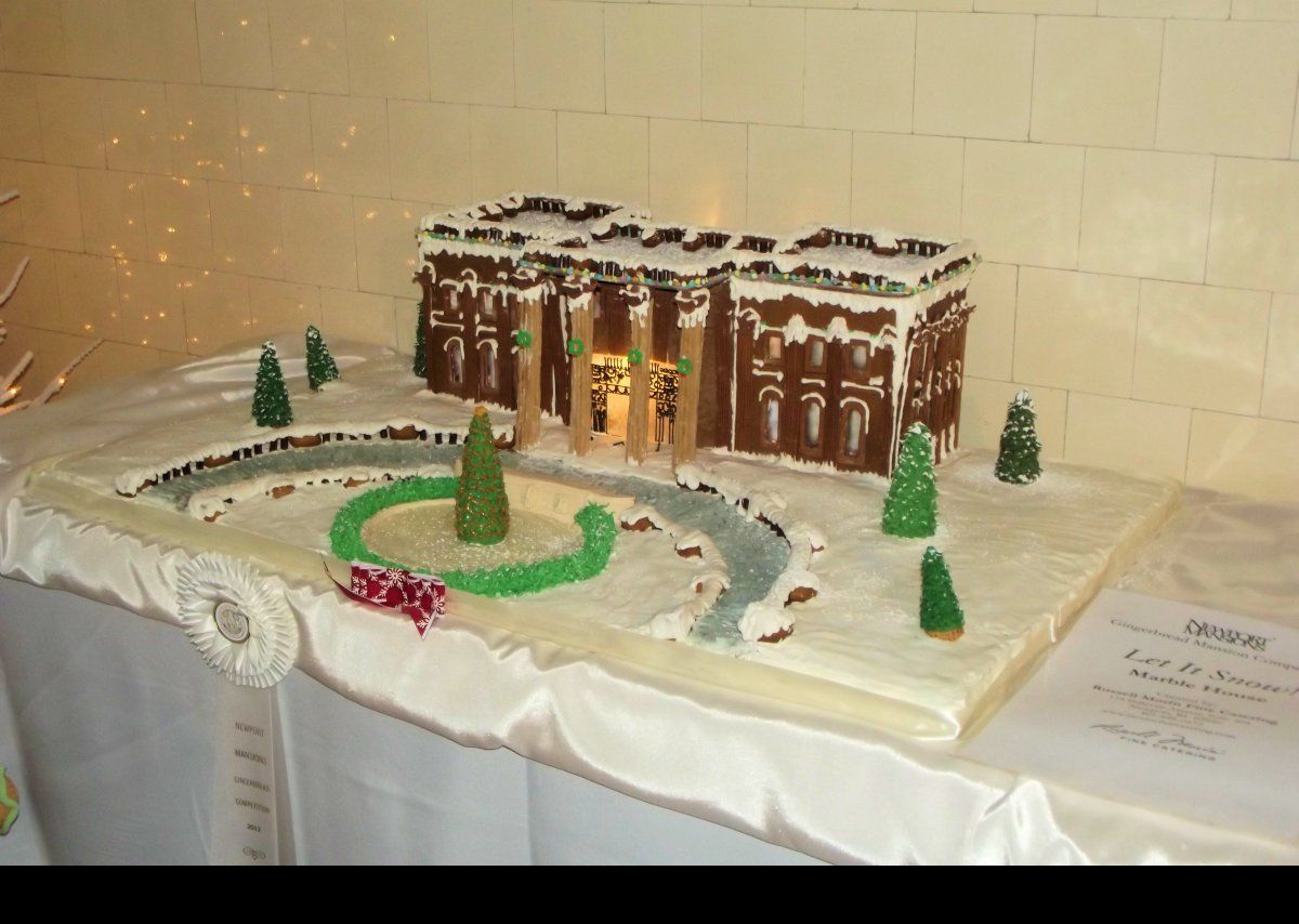 Part of a competition in Newport to build "gingerbread" versions of the mansions. This is the model of the Marble House.