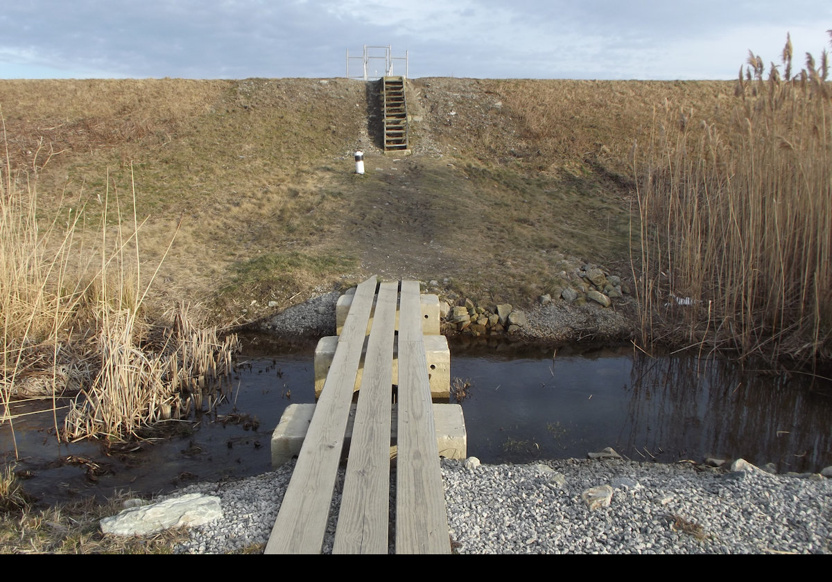 The boardwalk leads from Hanging Rock Road up to Gardiner Pond, a 79 acre lake.