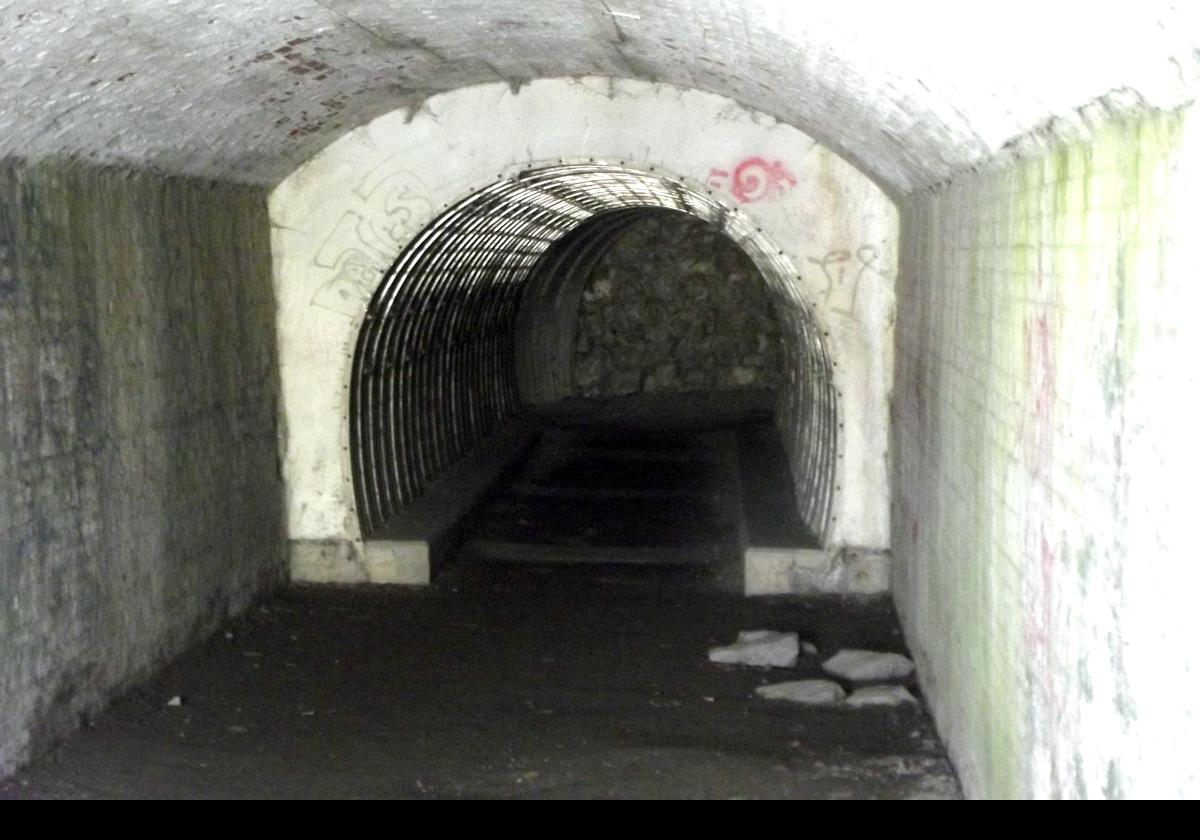 A tunnel on the cliff walk. This one is "L" shaped, and is quite long; and a little intimidating!