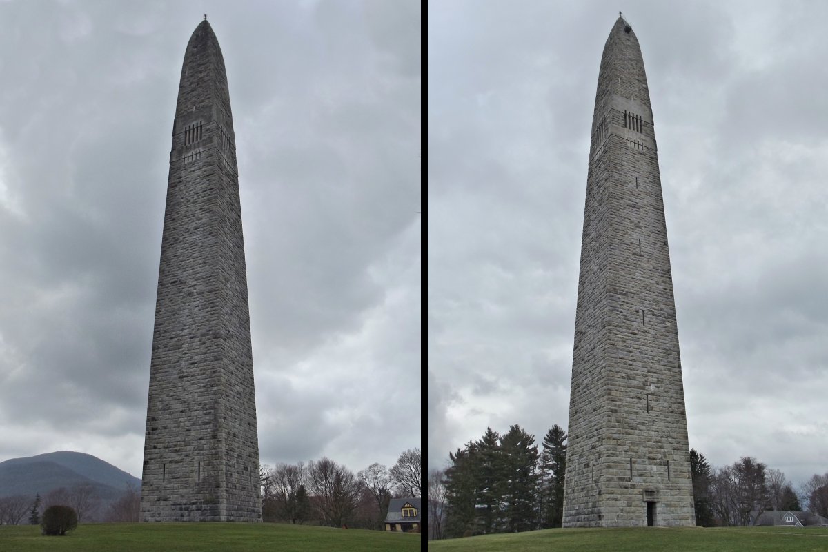 Bennington is home to the Bennington Battle Monument, a 93 meter (306 foot) stone obelisk which is the tallest structure in the state of Vermont. Built between 1887 and 1889, it commemorates the Battle of Bennington in 1777.