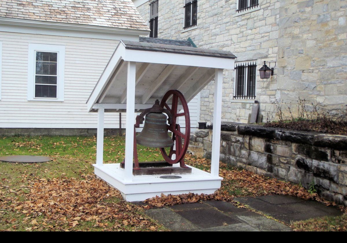 The bell from the local Bradford Mill from 1878. A closeup of the descriptive plaque is shown on the next slide.