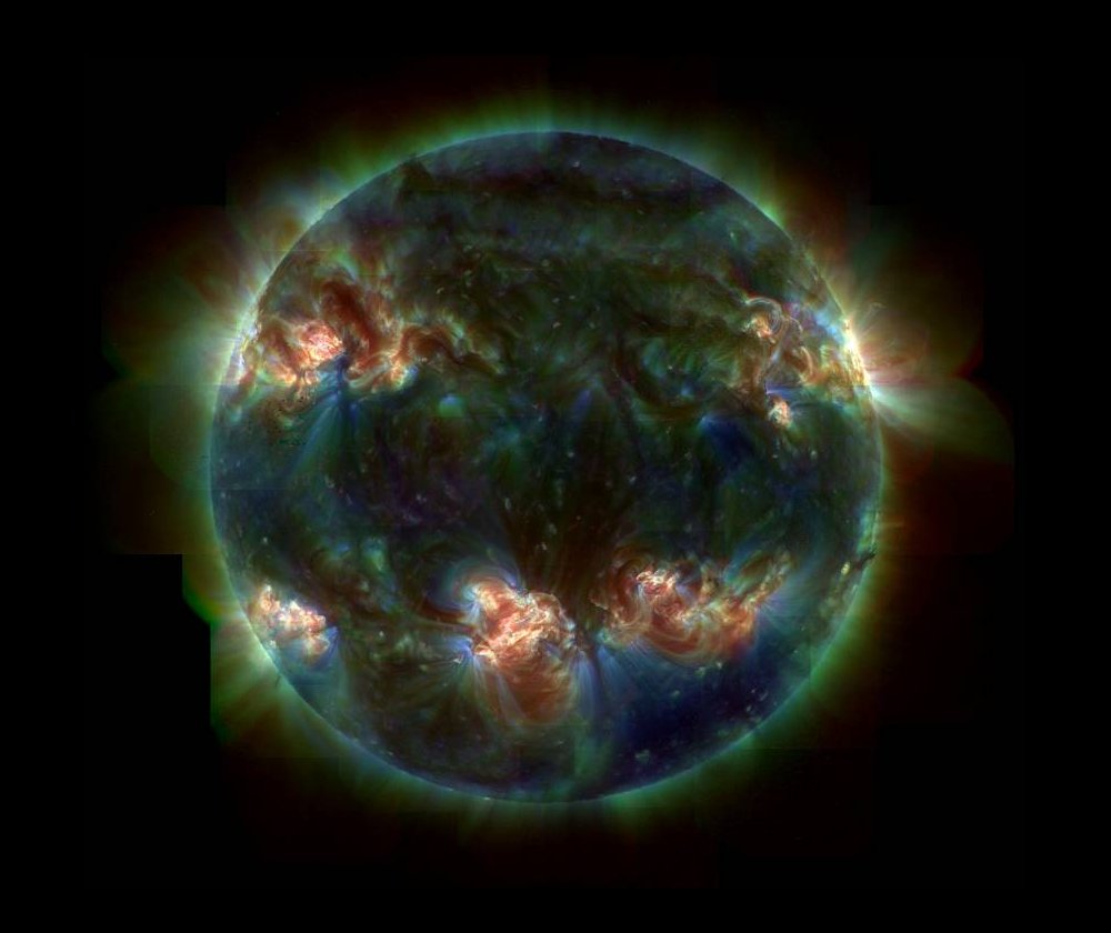 An ultraviolet image of the Sun's active photosphere as viewed by the TRACE space telescope.     Credit: NASA
