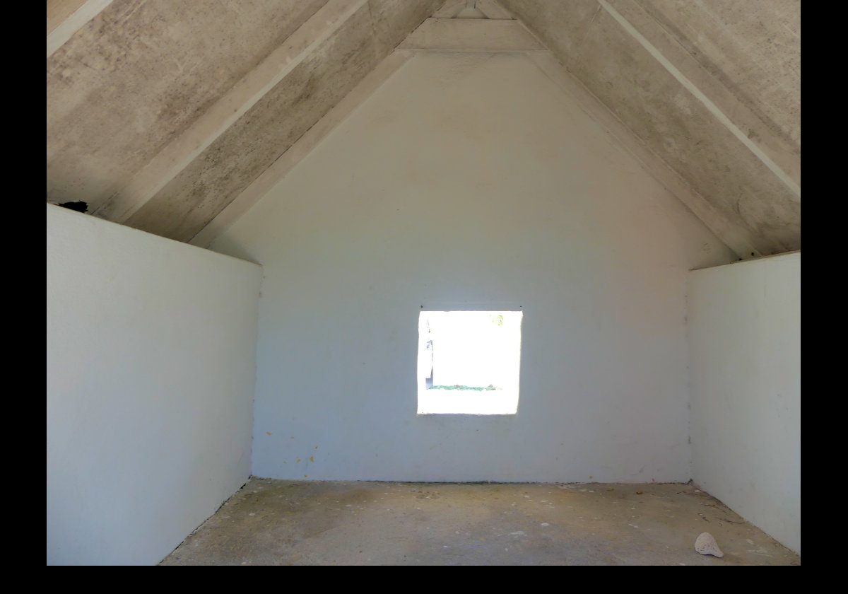 The interior of one of the slave huts used by the salt works.  