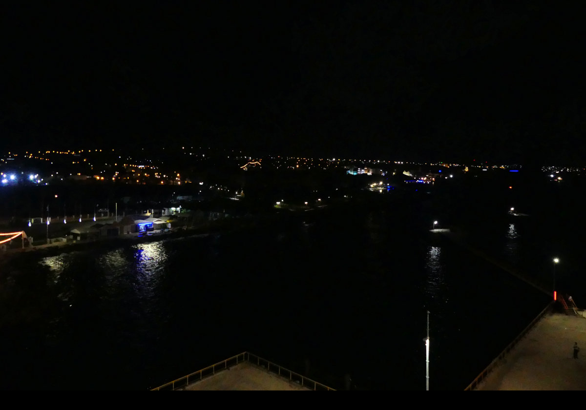 Night view of Willemstad from our balcony.  