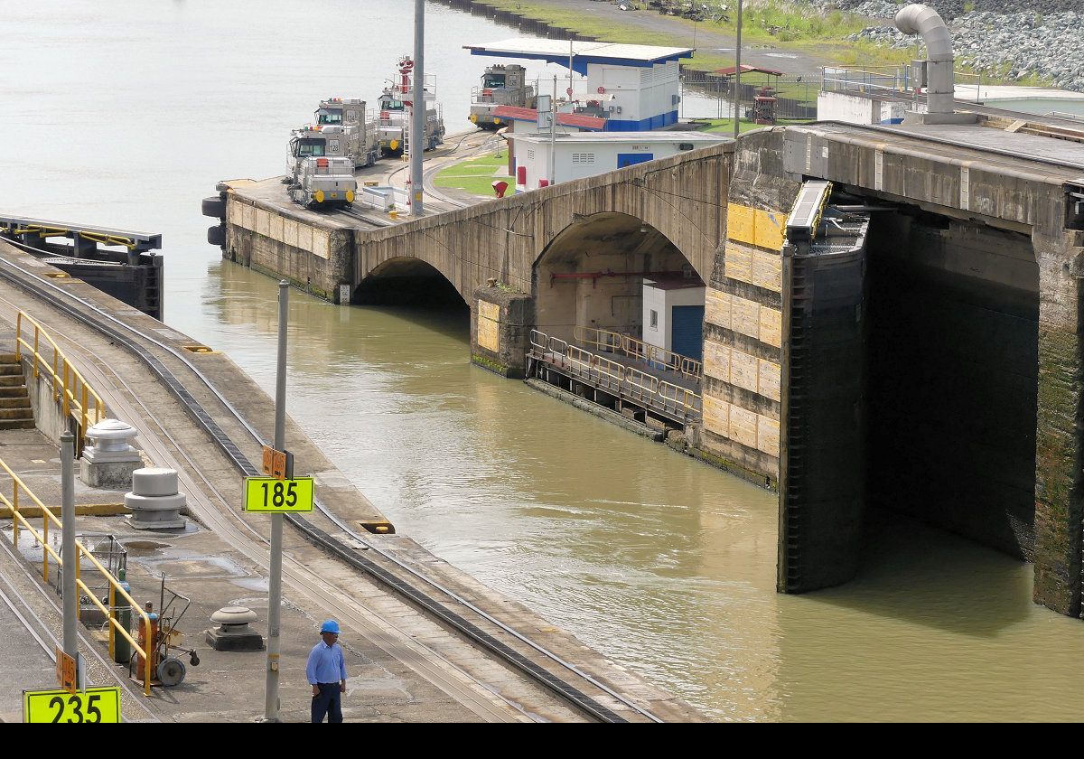 The canal gates opening.  