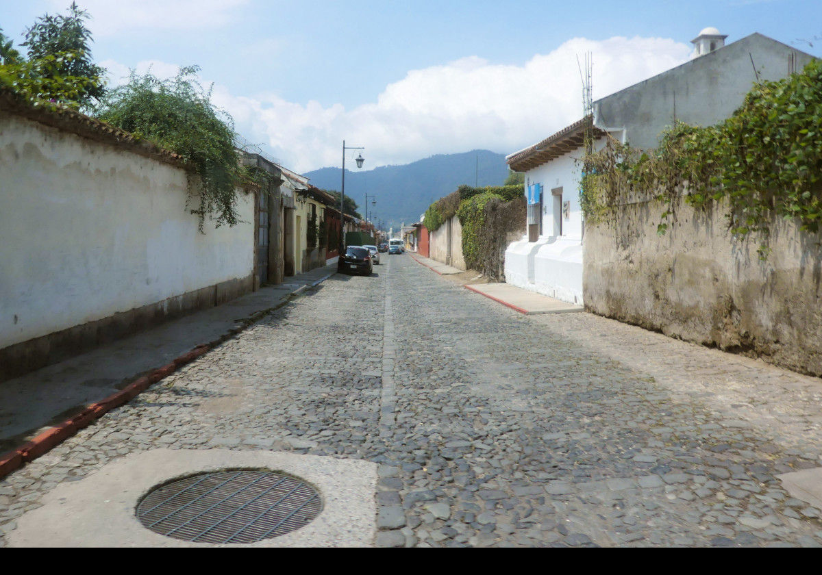 A residential street.