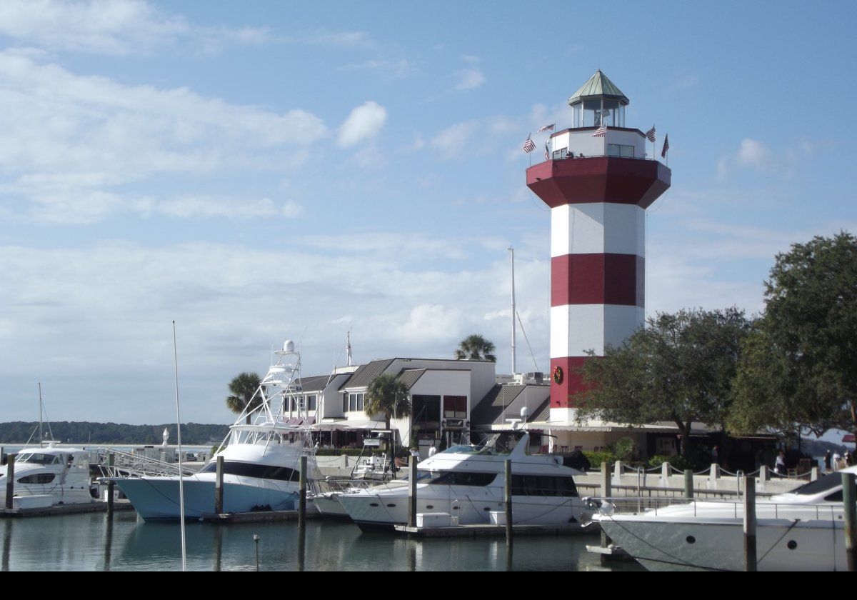 The lighthouse is located on the final hole of the Harbor Town Golf Links, so appears regularly on golfing programs and has become something of a mascot for Hilton Head.