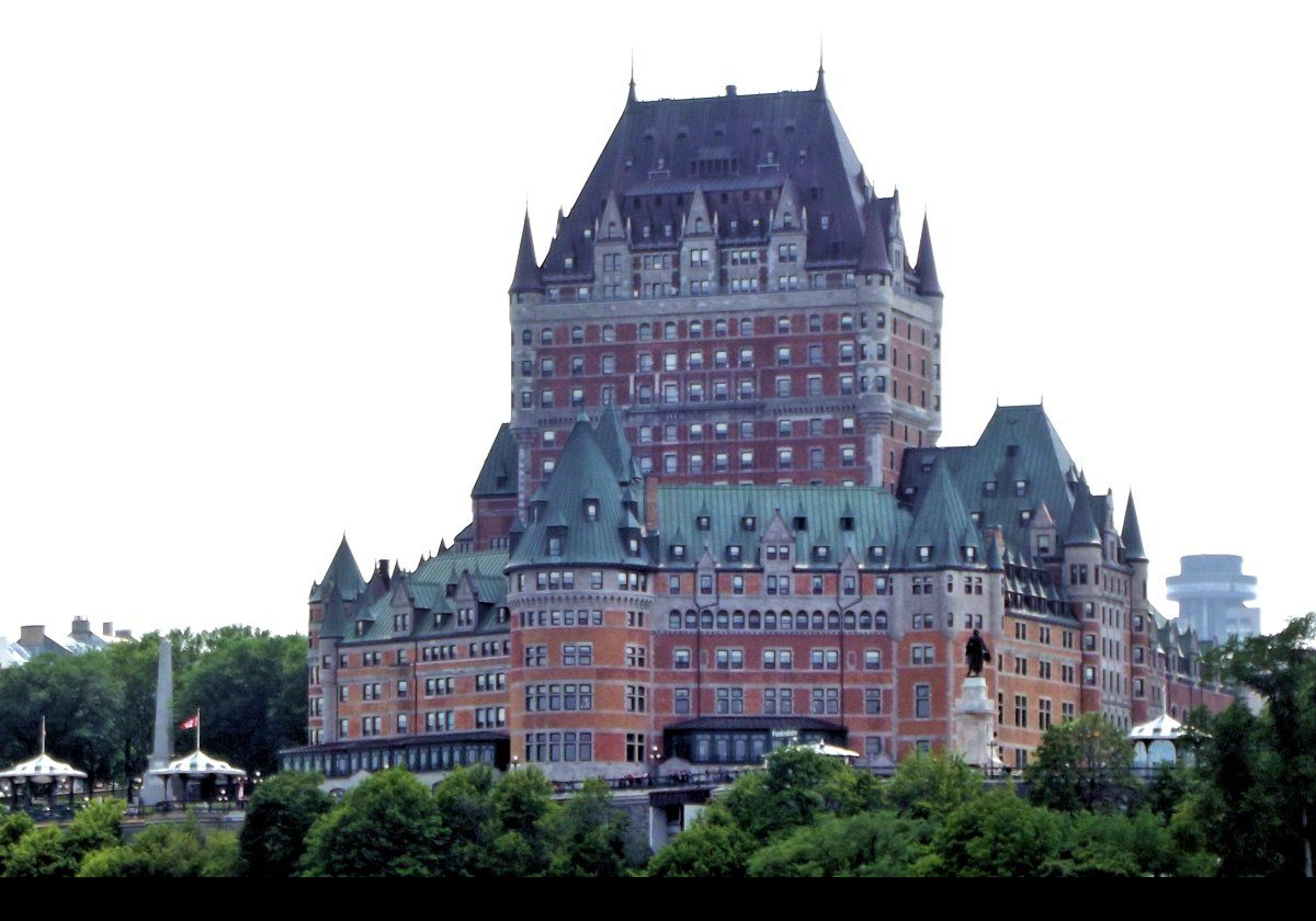 Built for the Canadian Pacific Railway company on land occupied originally by the the Château Haldimand, the Château Frontenac opened in 1893 and has a number of later additions including the central tower that was added in 1924.