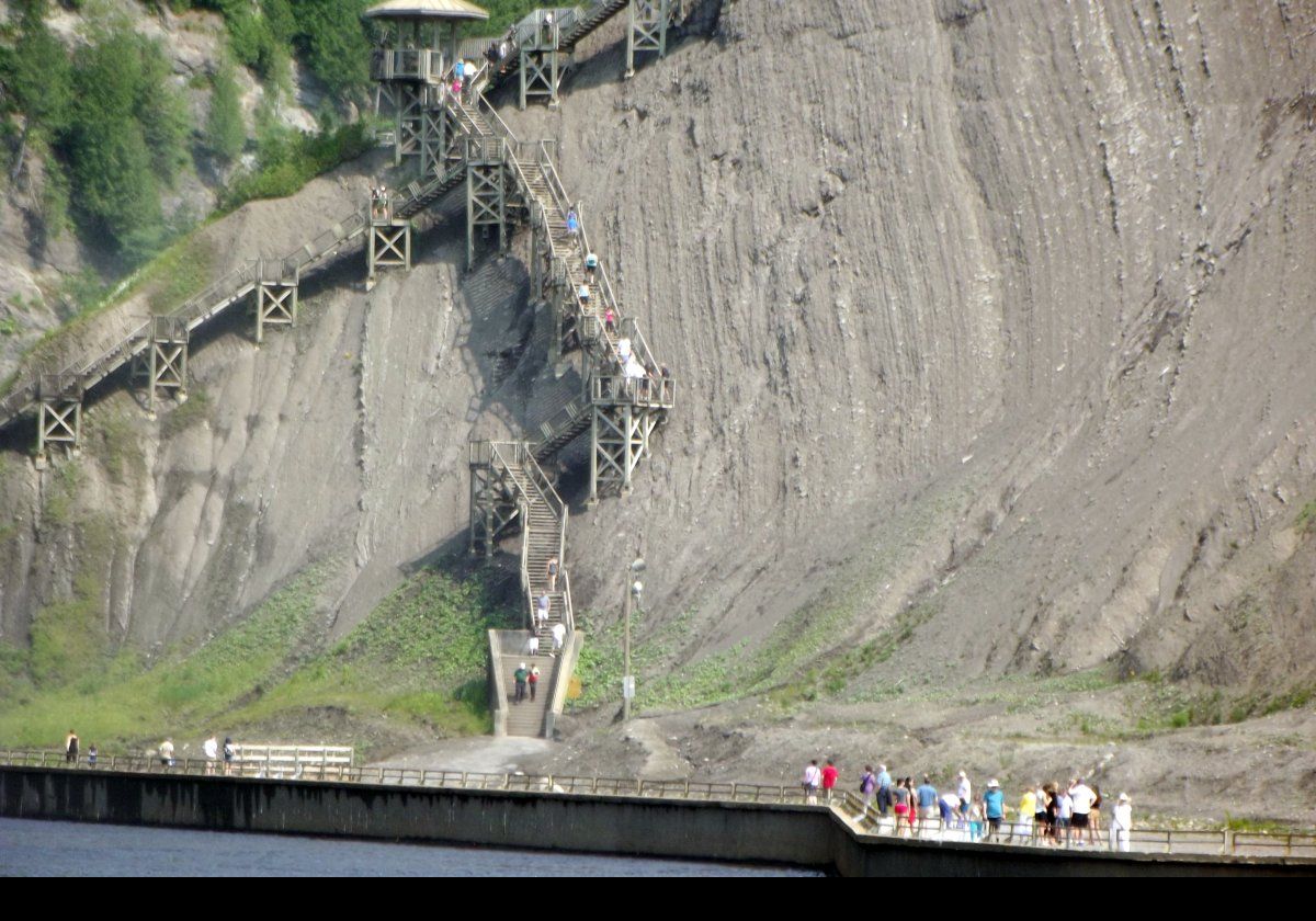 The staircase to the top of the falls.  It is free!