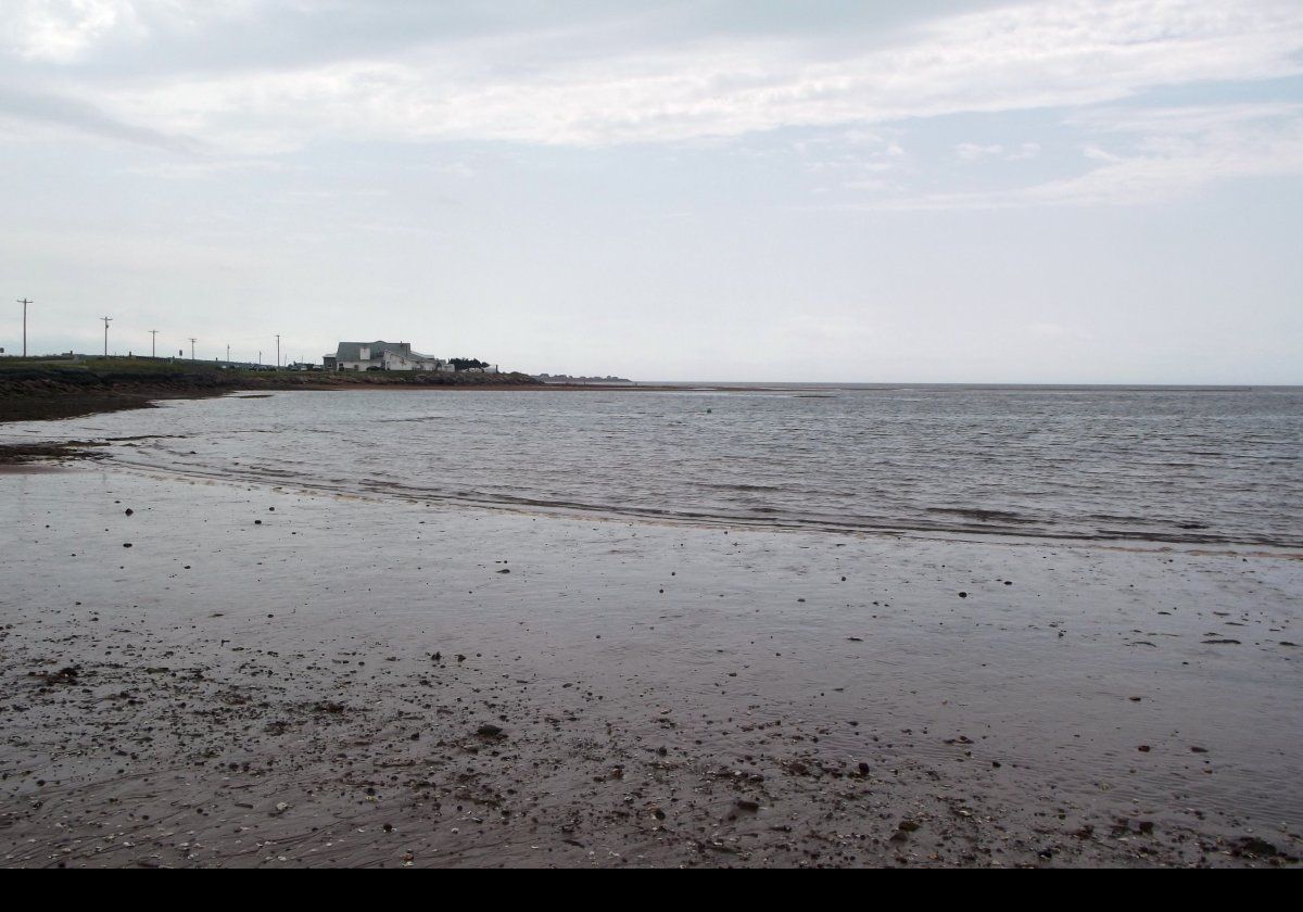 Looking out to sea, with the causway to the left.