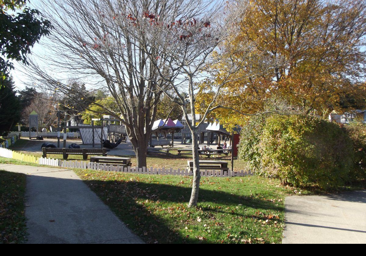 The children's playground adjacent to the library.